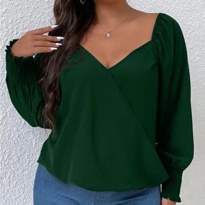 Wrap Top with Long Sleeve Blouse